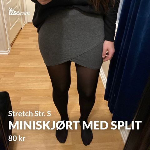 Elegant Skjørt Miniskjørt Med Splitt Stretchy Str. S