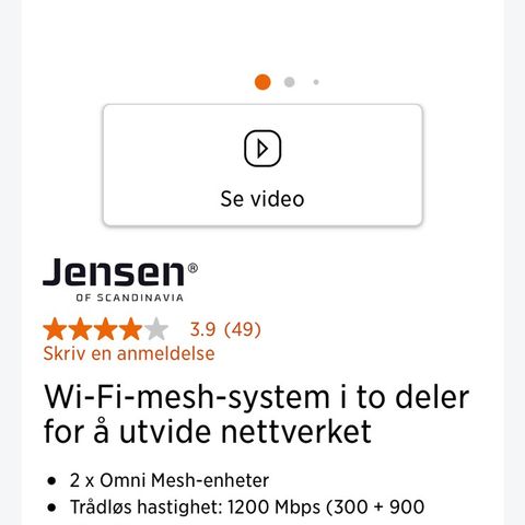 Jensen of Scandinavia omni DUO Mesh Wifi