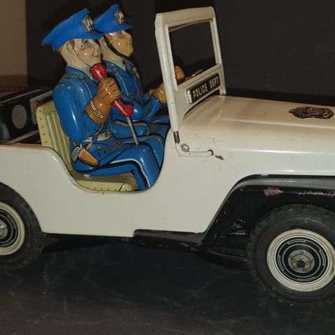 Blikk modell Vintage Jeep Police Dept. TN Nomura Toys Japan