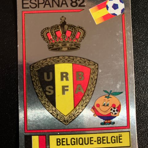 Belgium badge No 200 Panini VM 1982 fotballkort sticker Spania 82