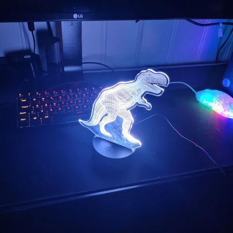 3D RGB T-Rex lys