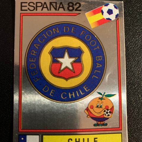 Chile badge No 146 Panini VM 1982 fotballkort sticker Spania 82