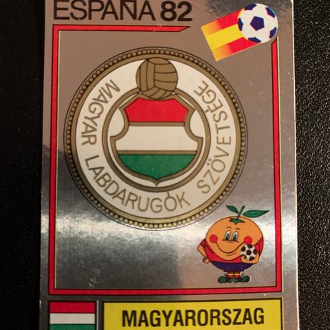 Hungary badge No 182 Panini VM 1982 fotballkort sticker Spania 82