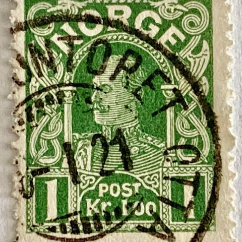 Norge 1910/1918  Kong Haakon VII Kronemerker  NK 110 II b  Stemplet