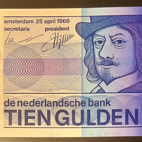 NEDERLAND. 10 GULDEN.  1968P-91.  UNC