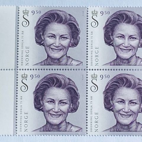 Norge 2012  Kongeparet 75 år  Dronning Sonja   NK 1808   4-blokk  Postfrisk