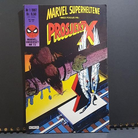 Marvel Superheltene 1987, 1988 og 1989. Hulk, Prosjekt X,  Fantastiske 4...