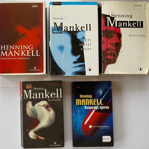 Bokpakke Henning Mankell 5 bøker krim selges samlet