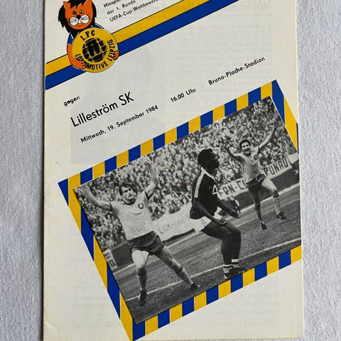 Program  Lokomotive Leipzig - Lillestrøm UEFA Cup 1984