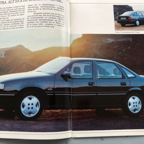 Bilbrosjyre av Opel Vectra 1991 modeller