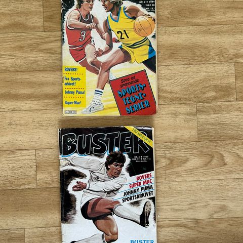 Tegneserie BUSTER, 1984 og 1985 sport fotball 2stk