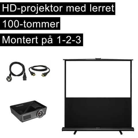 Trenger du projektor med stativlerret? Lei vår komplette pakke!