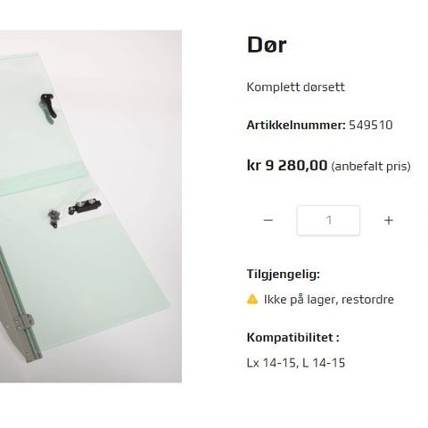 Komplett dør til Buster L, Lx