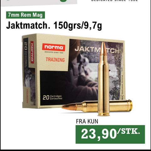 PARTIKJØP NORMA! SPAR 400 esken Jaktmatch 7mm Rem Mag