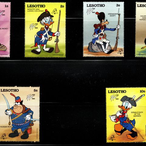 Disney Frimerker - Lesotho - 1989 - Bicentenary of French Revolution - Postfrisk