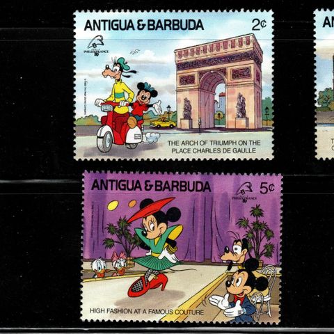 ANTIQUA&BARBUDA 1989 Disney Frimerker PHILEXFRANCE 89 - Postfrisk -MNH