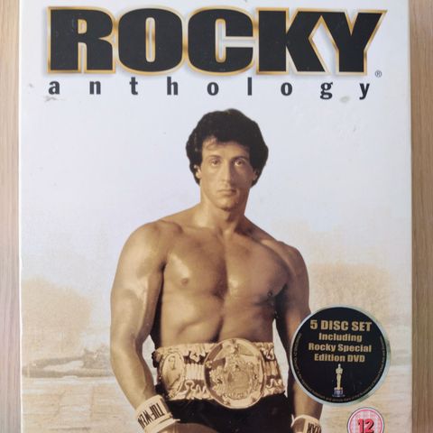 Dvd. Rocky Anthology. Rocky 1-5 i 1 Boks. Sylvester Stallone. Norsk tekst.