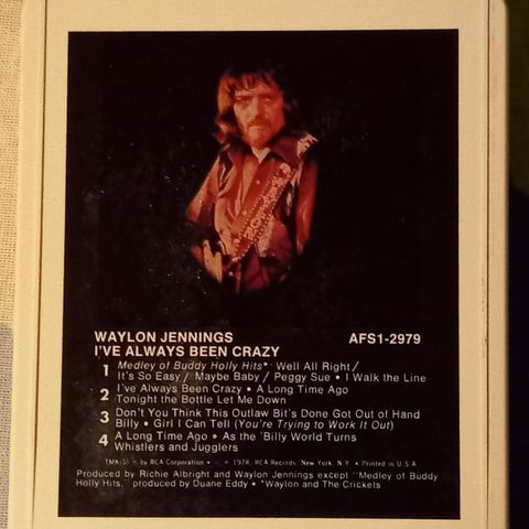 Waylon Jennings 8 spors kassetter