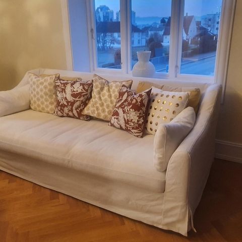 Farlov 3 seter hvit sofa