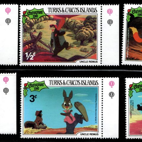 DISNEY Frimerker- 1981 Turks & Caicos Islands Uncle Remus - Postfrisk