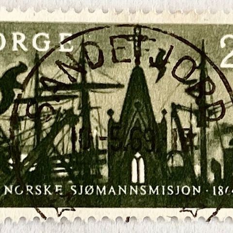 Norge 1964 Sjømannsmisjonen NK 555 Pent stempel: SANDEFJORD 10-5-69
