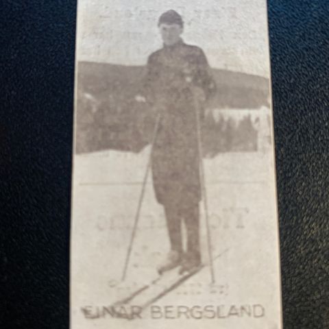 Einar Bergsland Lyn Ski langrenn sigarettkort fra ca 1930 Tiedemanns Tobak!
