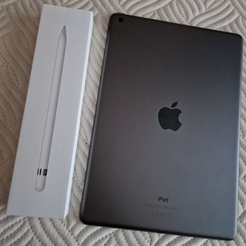 iPad 10,2 (2021) 64 GB WiFi (stellargrå) og Apple pencil 1st gen