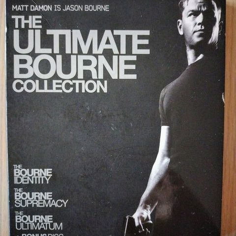 Dvd. The ultimate Bourne collection. 3 filmer i 1 boks. Action. Norsk tekst.