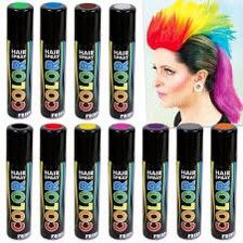 7 stk. farge hårspray Fries Color Hair-Spray til karneval, fest, bursdag