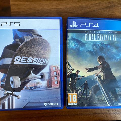 PS5 Spill : Session skate sim og PS4 spill: Final Fantasy 15/FF15.