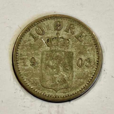 10 øre 1903 sølv kong Oscar II