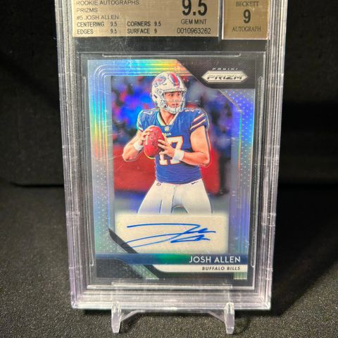 2018 Panini Prizm JOSH ALLEN Silver Rookie Autograf BGS 9.5 NFL Buffalo Bills