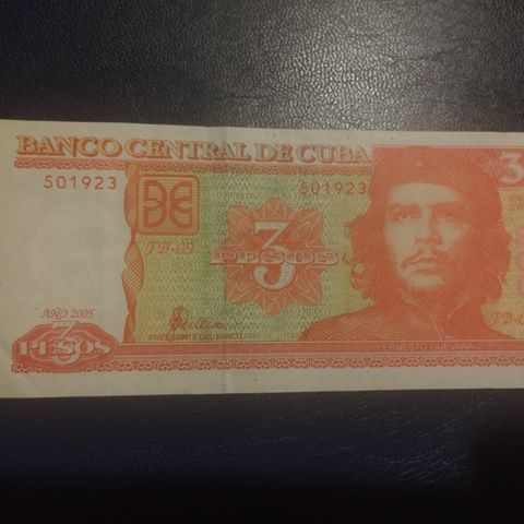 Sedler fra Cuba 3 pesos /Banco Central De Cuba