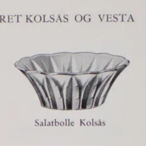 Hadeland Kolsås glassbolle. Skål i flott stand.