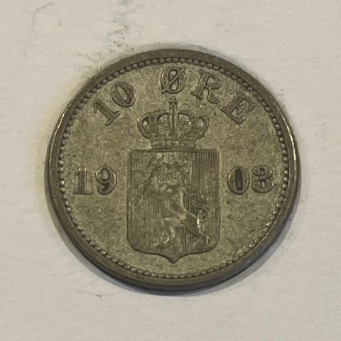 10 øre 1903 sølv kong Oscar II