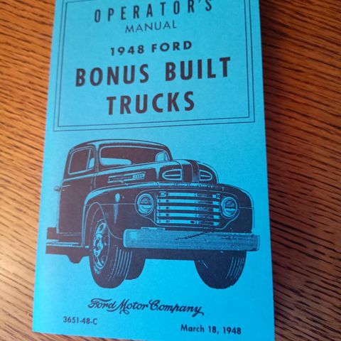 1948 FORD TRUCKS INSTRUKSJONSBOK