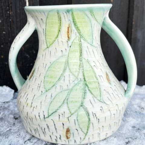 Flott håndlaget keramikk vase, vintage