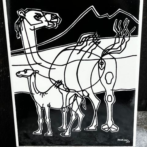 Vintage «Camels in the night» flis av Cesar Manrique 1977
