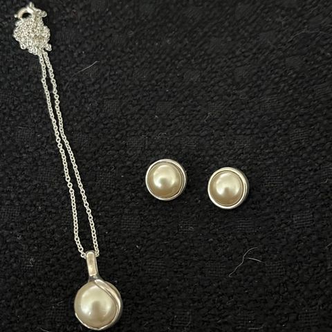 Sølv 925 S smykkesett med perler