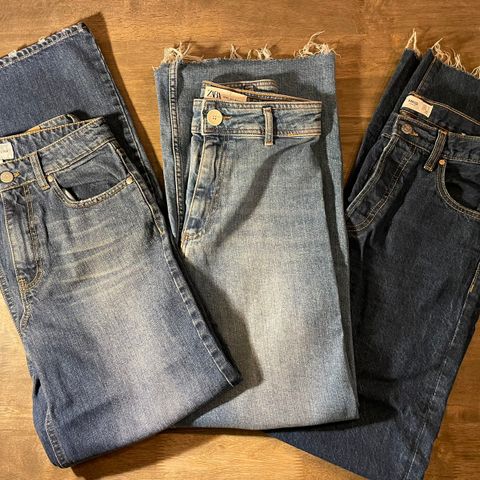 Jeans denim fra Global Funk, Zara & Mango str.34