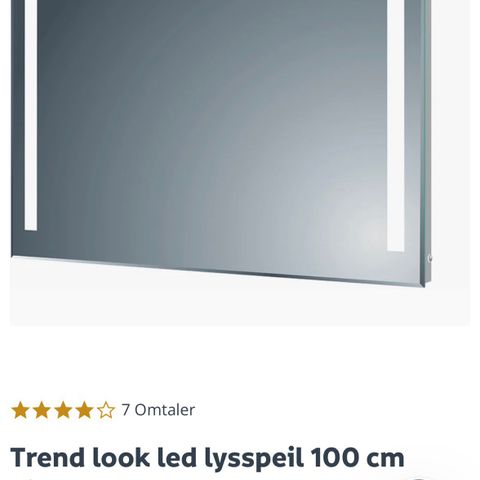 Baderomsspeil med LED 100cm