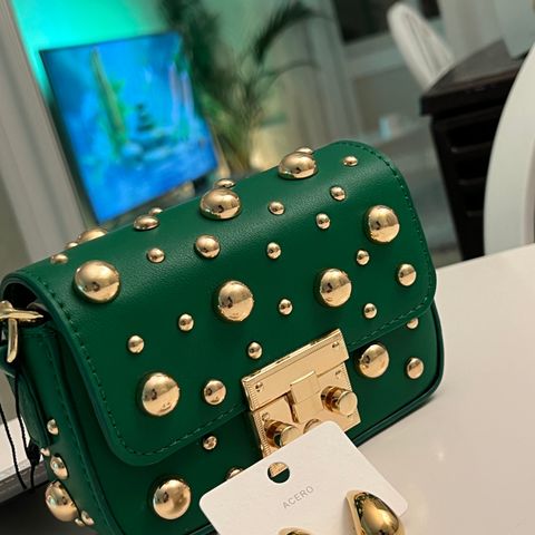 Green Leather Small Padlock Shoulder Bag