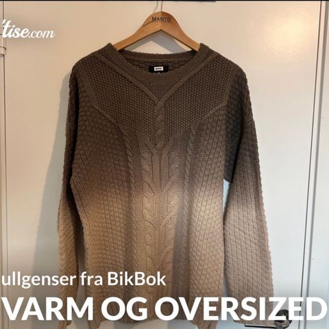 Varm oversized ullgenser fra BikBok