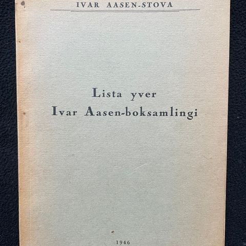 Lista yver Ivar Aasen - boksamlingi   1946