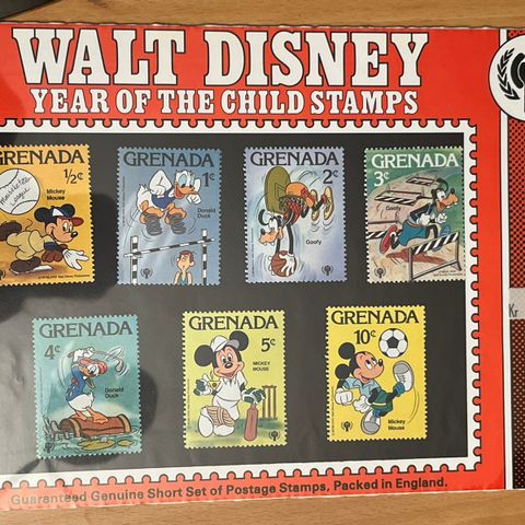 GRENADA - Walt Disney - Year of the Child Stamps - fire presentasjonspakker