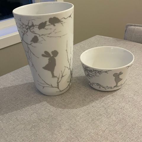 Wik & Walsøe vase (20 cm) og skål