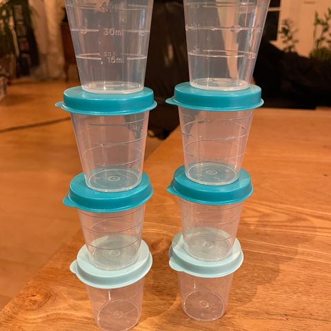 Tupperware snacksbeger 8 stk 0,6 dl