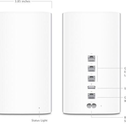 Apple AirPort Extreme 802.11ac (høy type), modell ME918Z/A