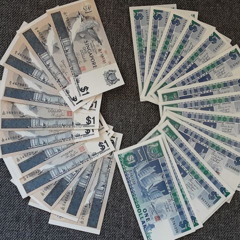 Utenlandske sedler, Singapore, Malaysia, Indonesia, Brunei, Filippinene