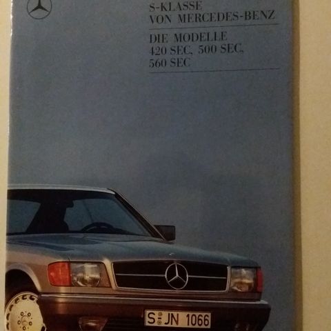 MERCEDES S-Klasse -brosjyre. ( 420 SEC , 500 SEC , 560 SEC )